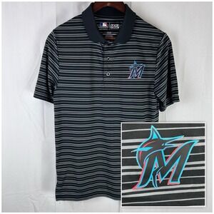 MIAMI MARLINS Mens‎ Small MLB Shirt TX3 Cool Genuine Merchandise Black Gray